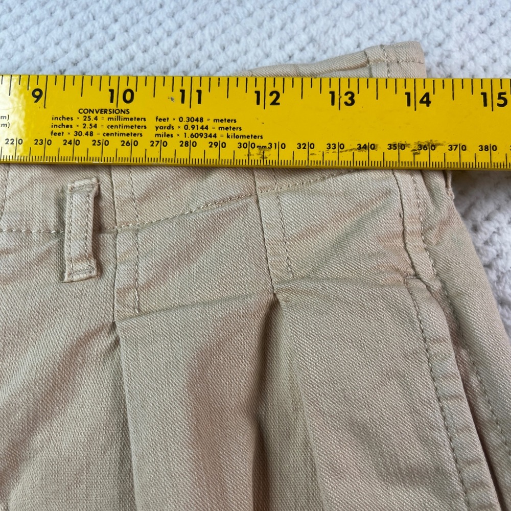 Maeve Anthropologie Womens 2P Tan Pleated High Rise Wide Leg Cropped Pants Khaki - Picture 7 of 10